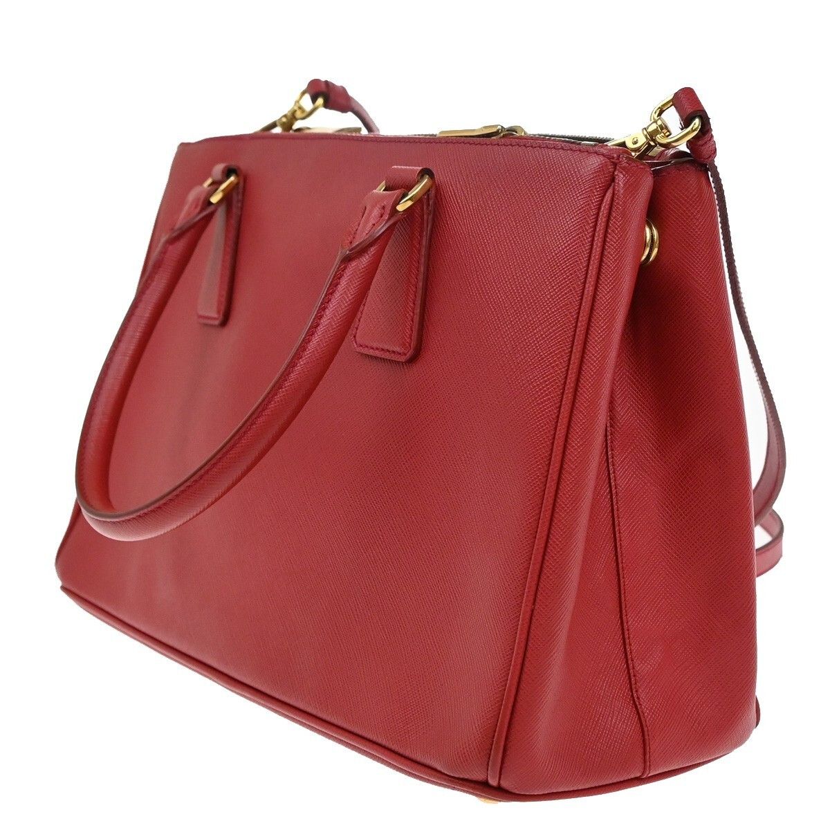 Prada Prada Galleria Double Zip Tote Saffiano Leather Size ONE SIZE - 4 Thumbnail