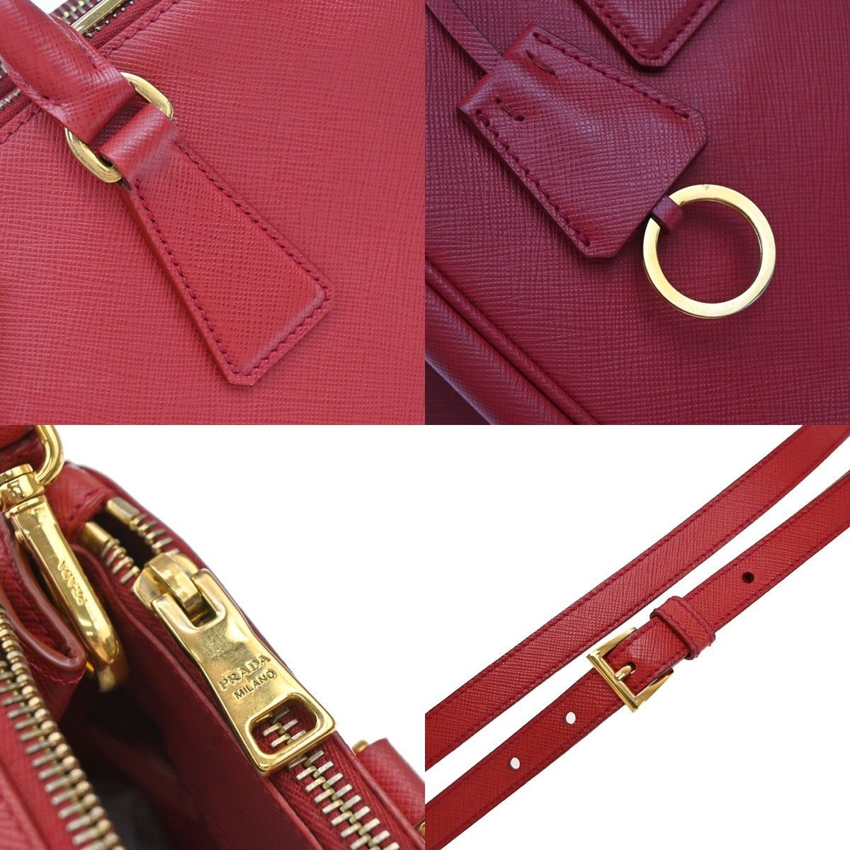 Prada Prada Galleria Double Zip Tote Saffiano Leather Size ONE SIZE - 12 Thumbnail