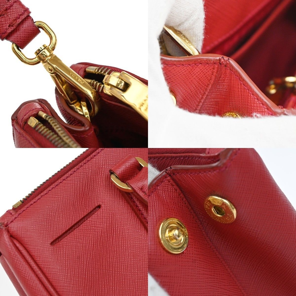 Prada Prada Galleria Double Zip Tote Saffiano Leather Size ONE SIZE - 11 Thumbnail