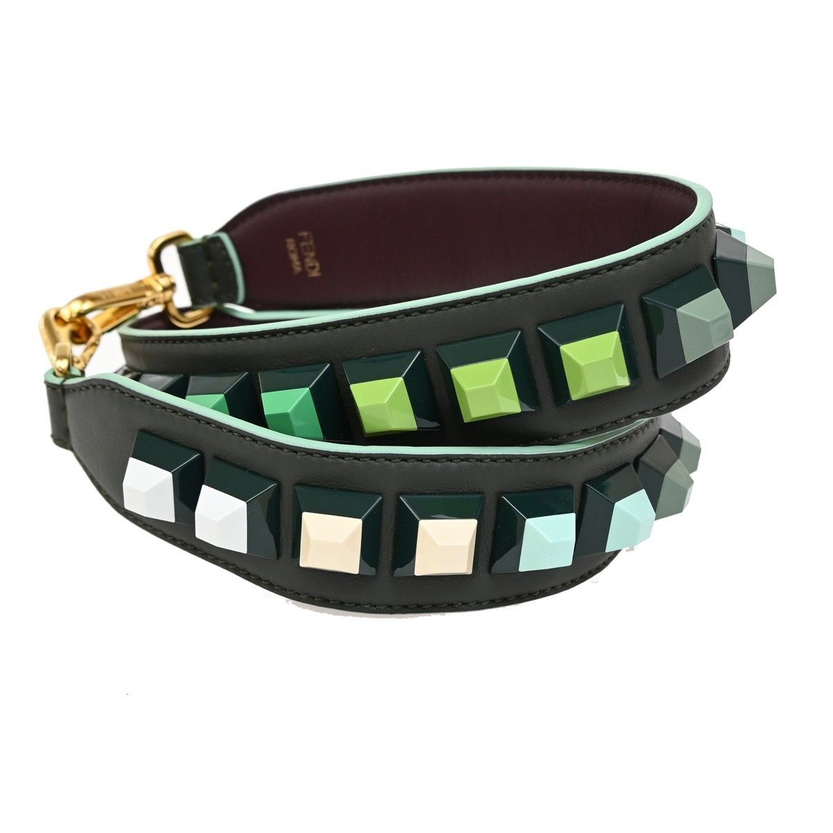 Fendi Fendi Mini Strap You Short Shoulder Strap Studded Leather Size ONE SIZE - 2 Thumbnail