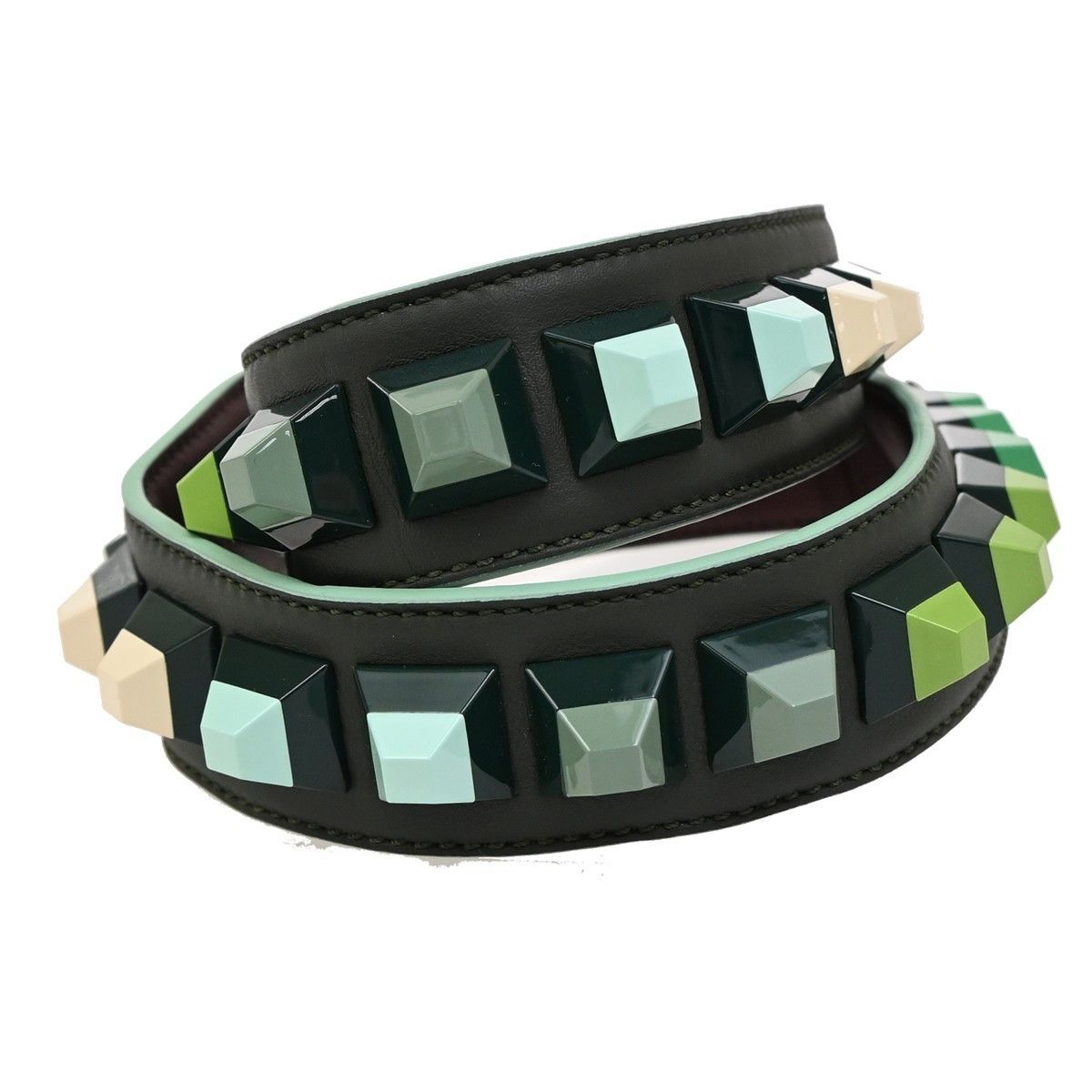 Fendi Fendi Mini Strap You Short Shoulder Strap Studded Leather Size ONE SIZE - 4 Thumbnail