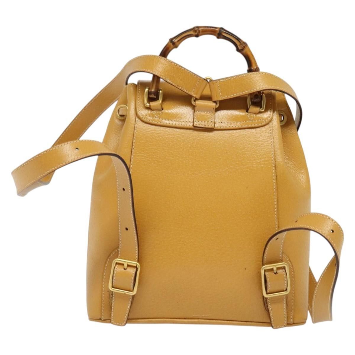 Gucci Gucci Vintage Bamboo Backpack Leather Size ONE SIZE - 2 Thumbnail