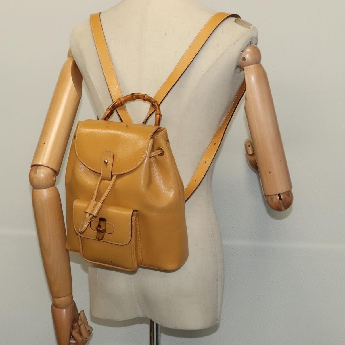 Gucci Gucci Vintage Bamboo Backpack Leather Size ONE SIZE - 14 Thumbnail