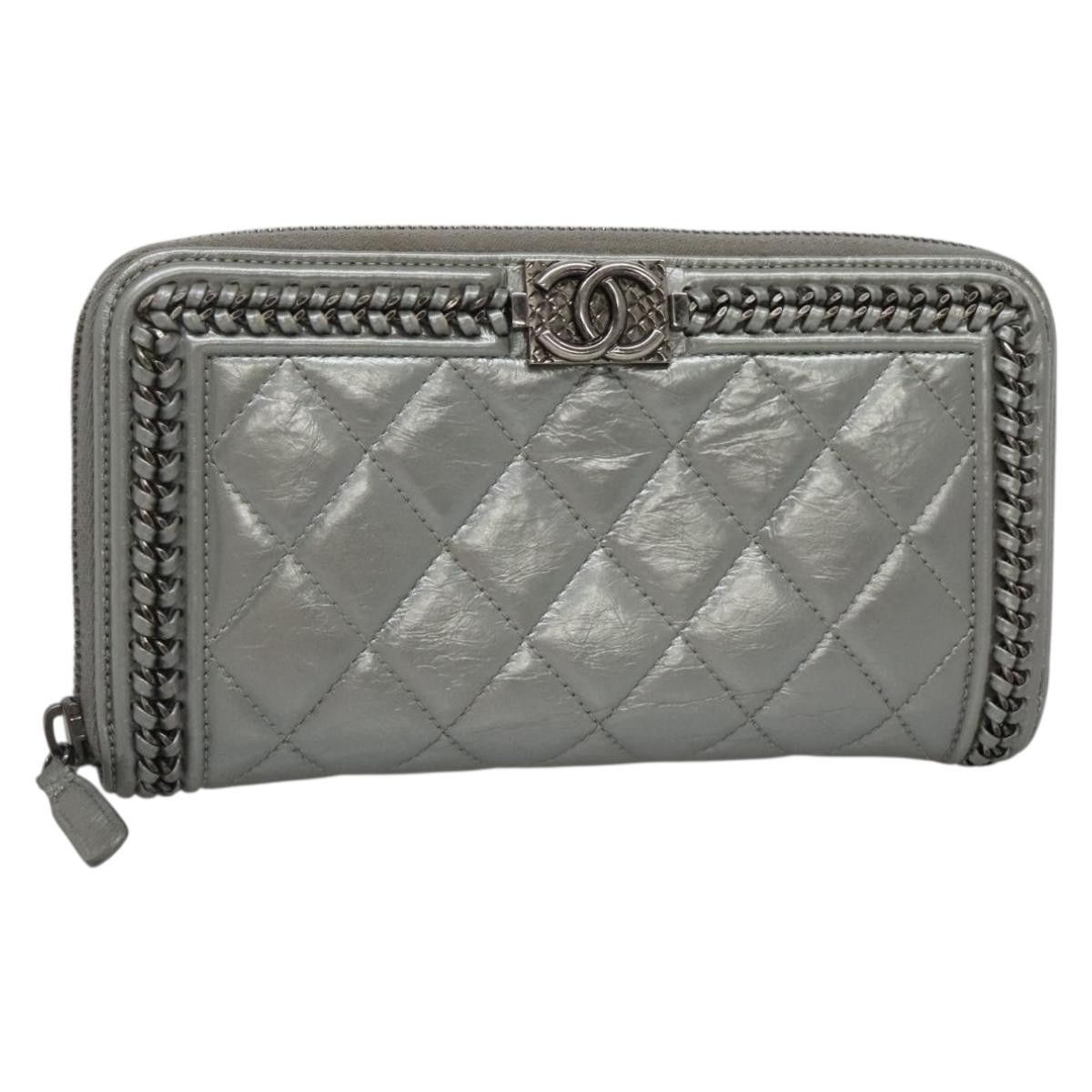 Chanel Chanel Boy Zip Jacket Wallet Quilted Calfskin Size ONE SIZE - 24 Thumbnail