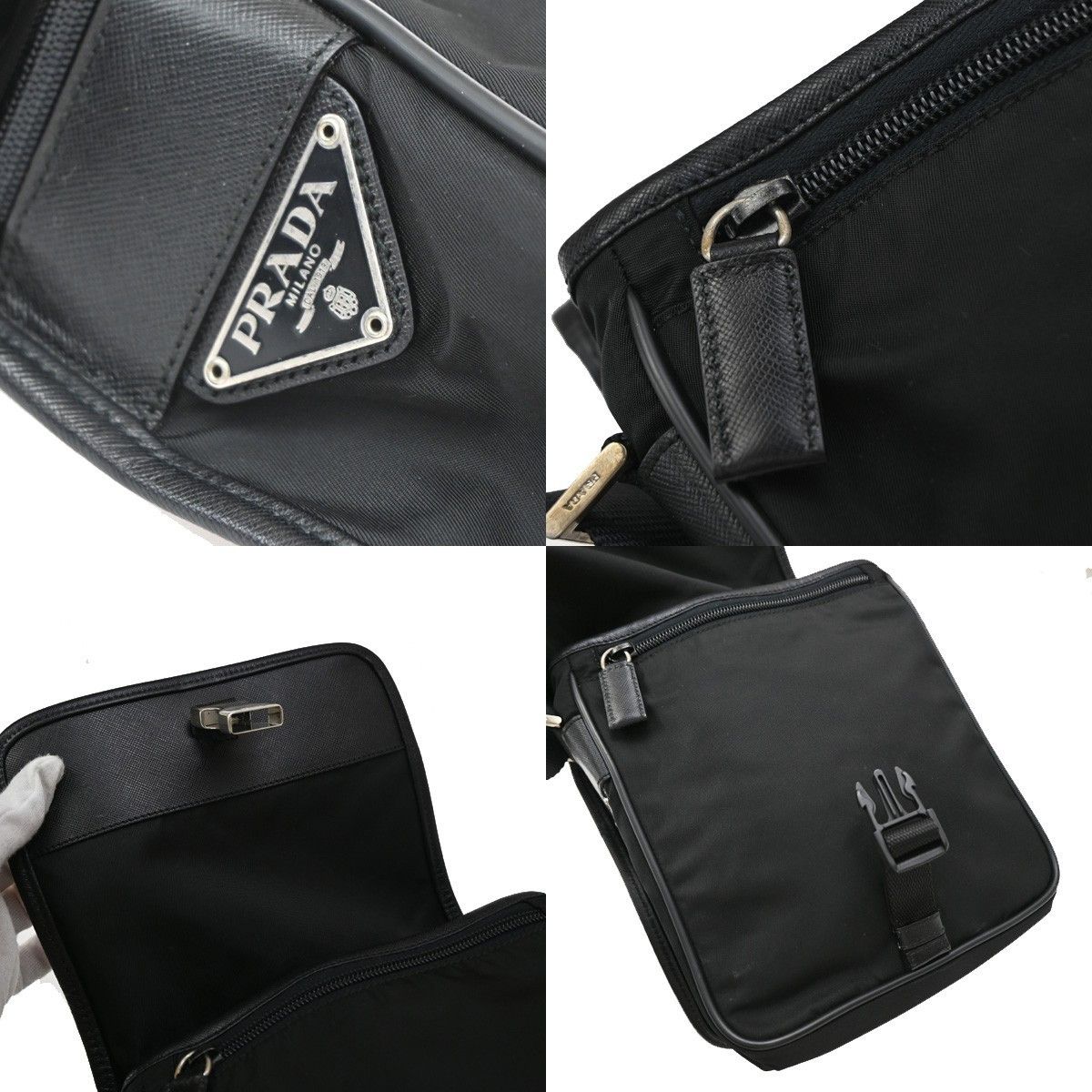 Prada Prada Logo Flap Messenger Tessuto Size ONE SIZE - 10 Thumbnail