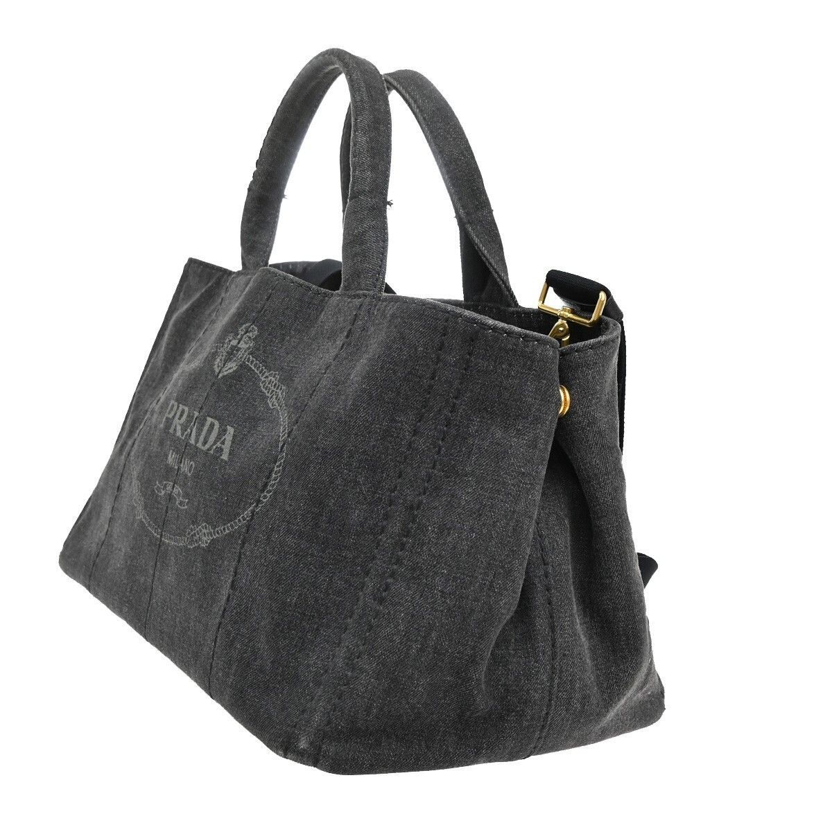 Prada Prada Canapa Convertible Tote Denim Size ONE SIZE - 3 Thumbnail