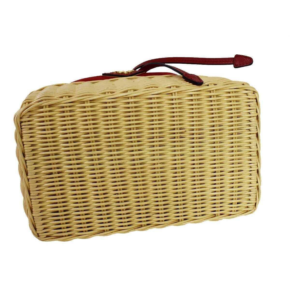 Prada Prada Drawstring Bucket bag Canvas and Wicker Size ONE SIZE - 15 Thumbnail
