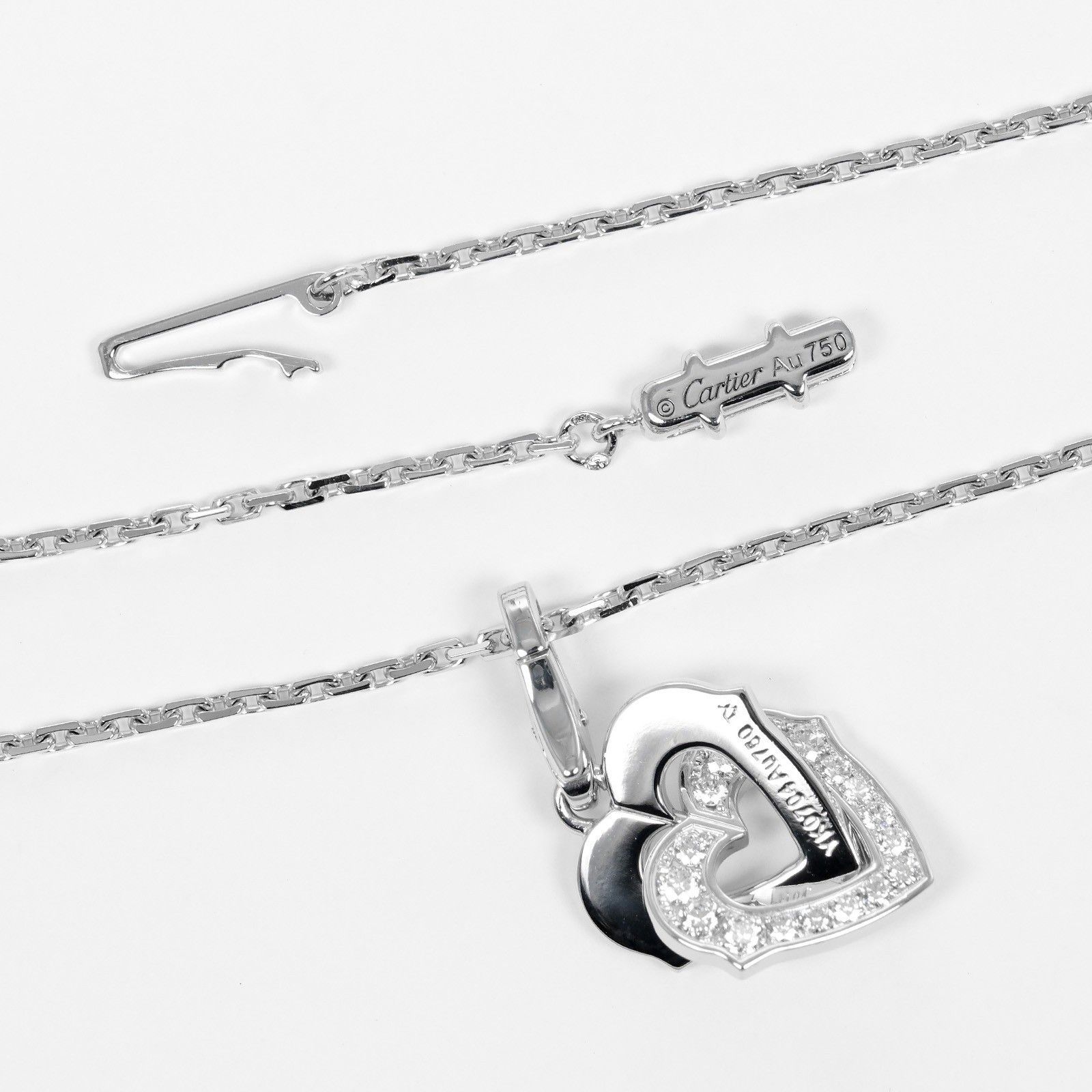 Cartier Cartier Double Heart Pendant Charm 18 white gold Size ONE SIZE - 8 Thumbnail