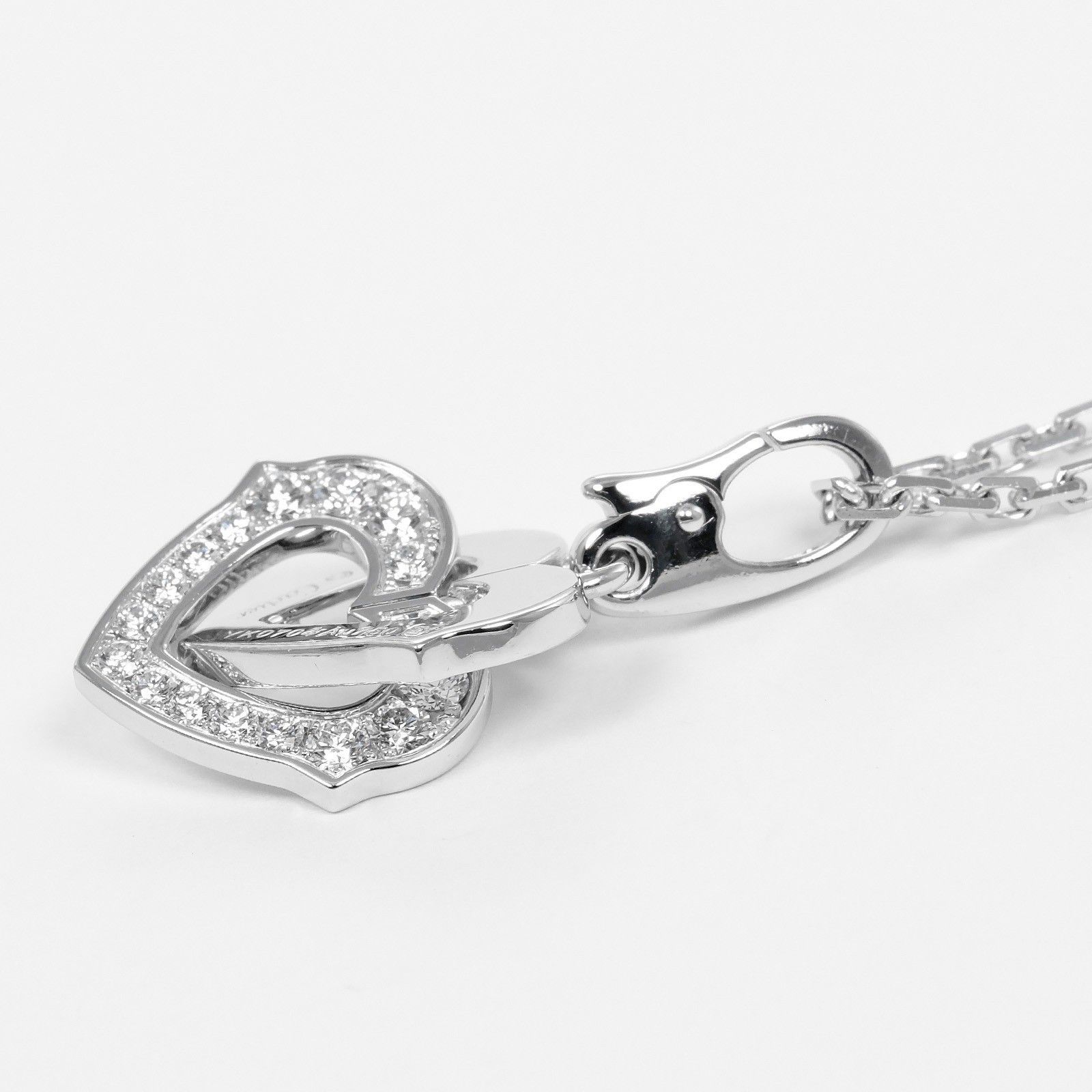 Cartier Cartier Double Heart Pendant Charm 18 white gold Size ONE SIZE - 6 Thumbnail
