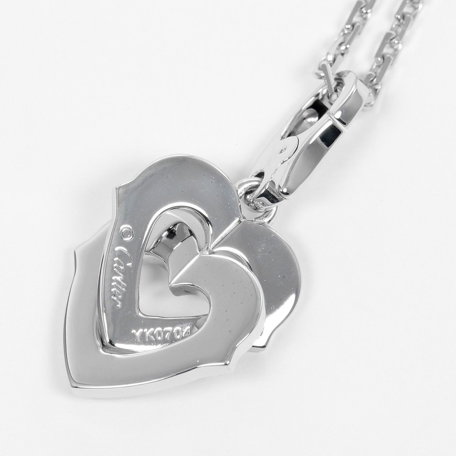 Cartier Cartier Double Heart Pendant Charm 18 white gold Size ONE SIZE - 4 Thumbnail