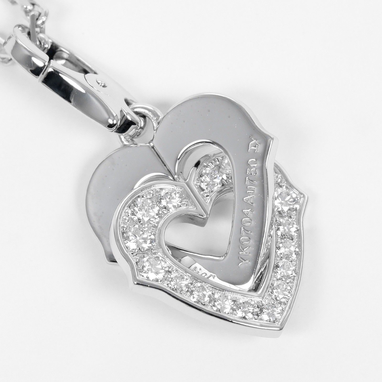 Cartier Cartier Double Heart Pendant Charm 18 white gold Size ONE SIZE - 3 Thumbnail