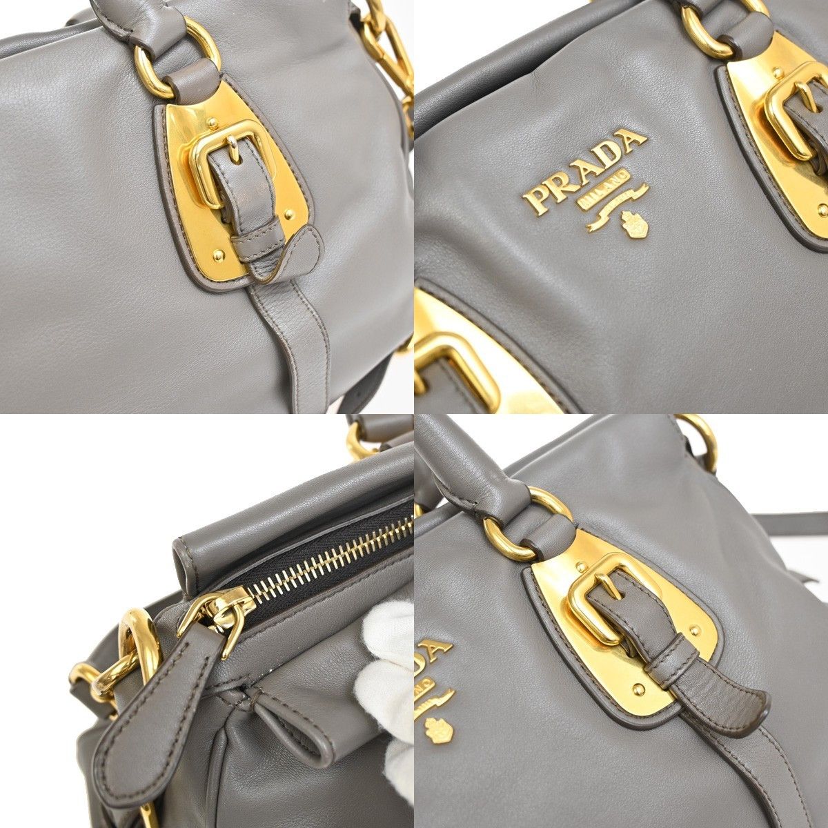 Prada Prada Convertible Belted Satchel Soft Calf Size ONE SIZE - 12 Thumbnail