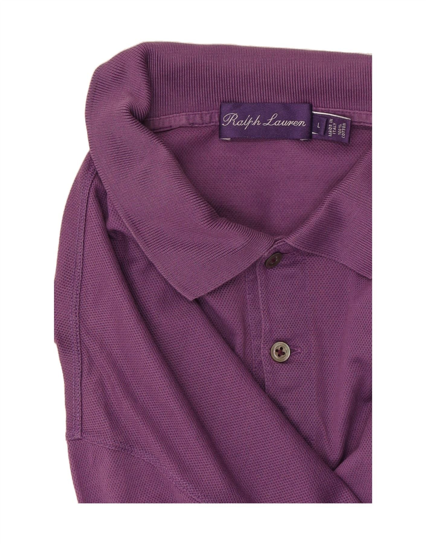 Ralph Lauren Mens Polo Shirt Large Purple Cotton Size US L / EU 52-54 / 3 - 4 Thumbnail