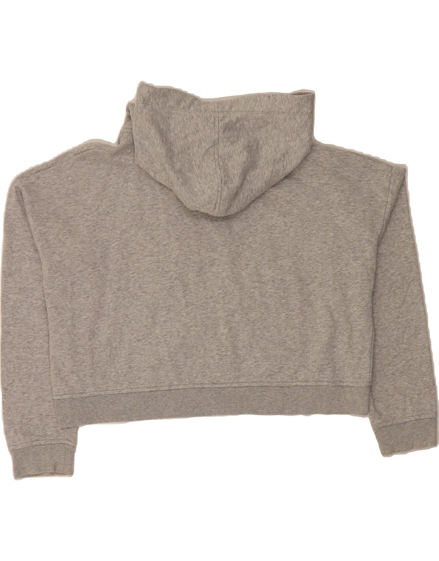 Polo Ralph Lauren Womens Overd Crop Hoodie Jumper UK 18 XL Grey Cotton Size ONE SIZE - 2 Thumbnail