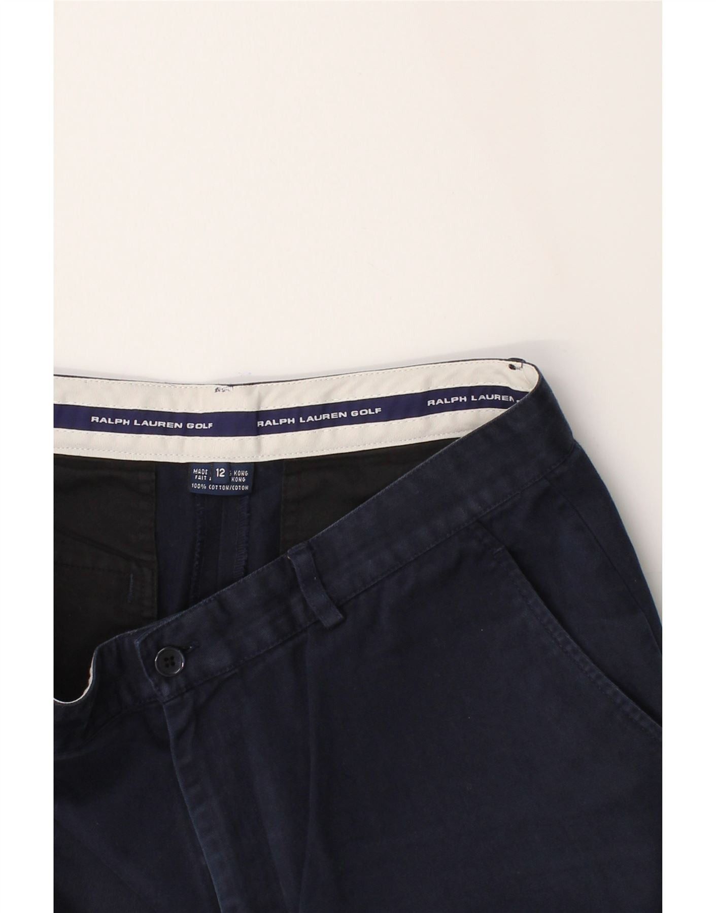 Ralph Lauren Womens Straight Chino Trousers US 12 Large W32 L27 Navy Blue Size 30" / US 8 / IT 44 - 3 Thumbnail
