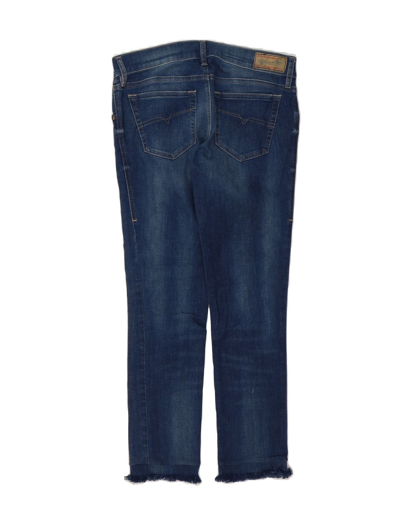 Diesel Womens Grupee Low Waist Super Slim Skinny Jeans W27 L26 Navy Size 42" / US 20 - 2 Thumbnail