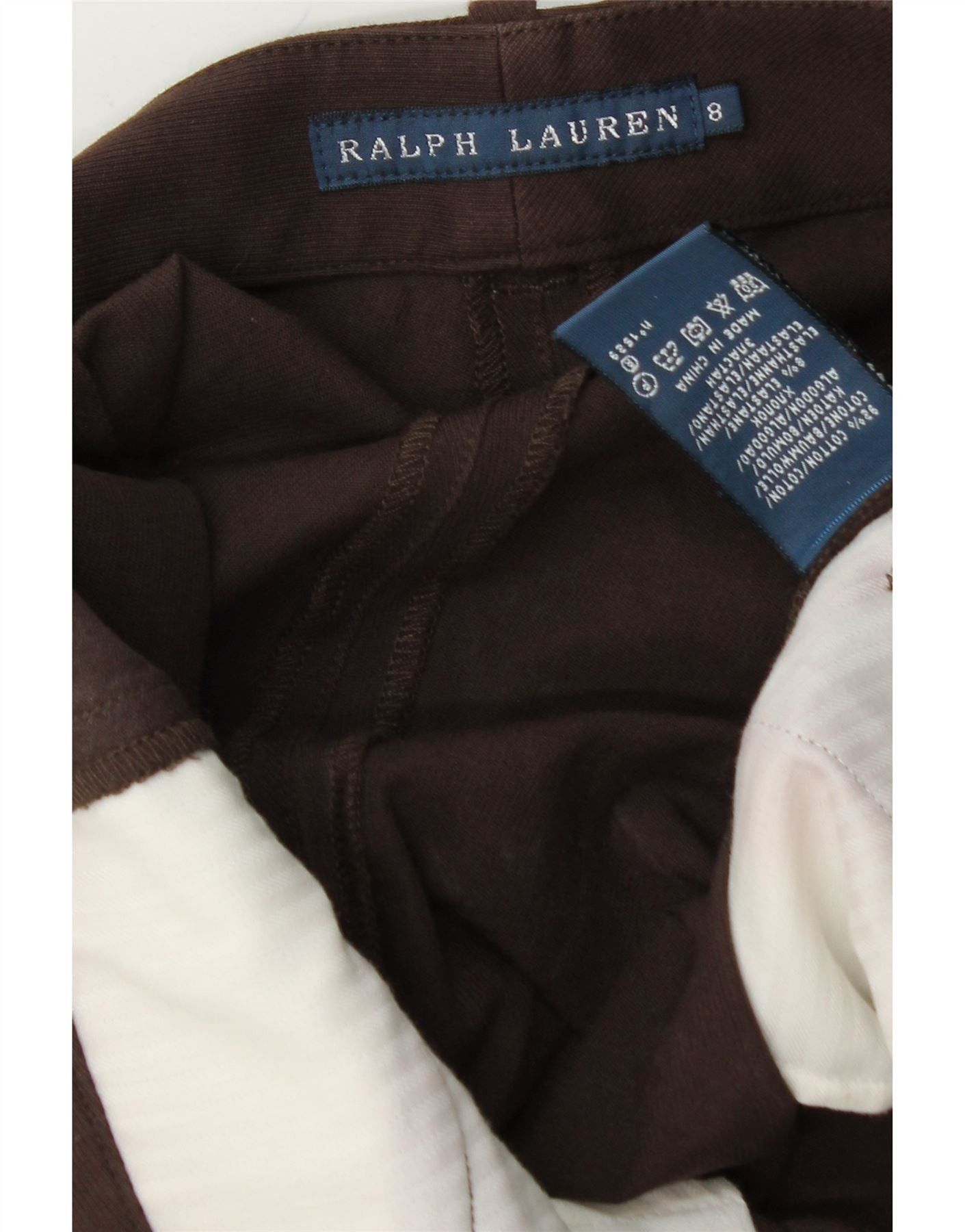 Ralph Lauren Womens Casual Trousers US 8 Medium W28 L27 Brown Colourblock Size 27" / US 4 / IT 40 - 3 Thumbnail