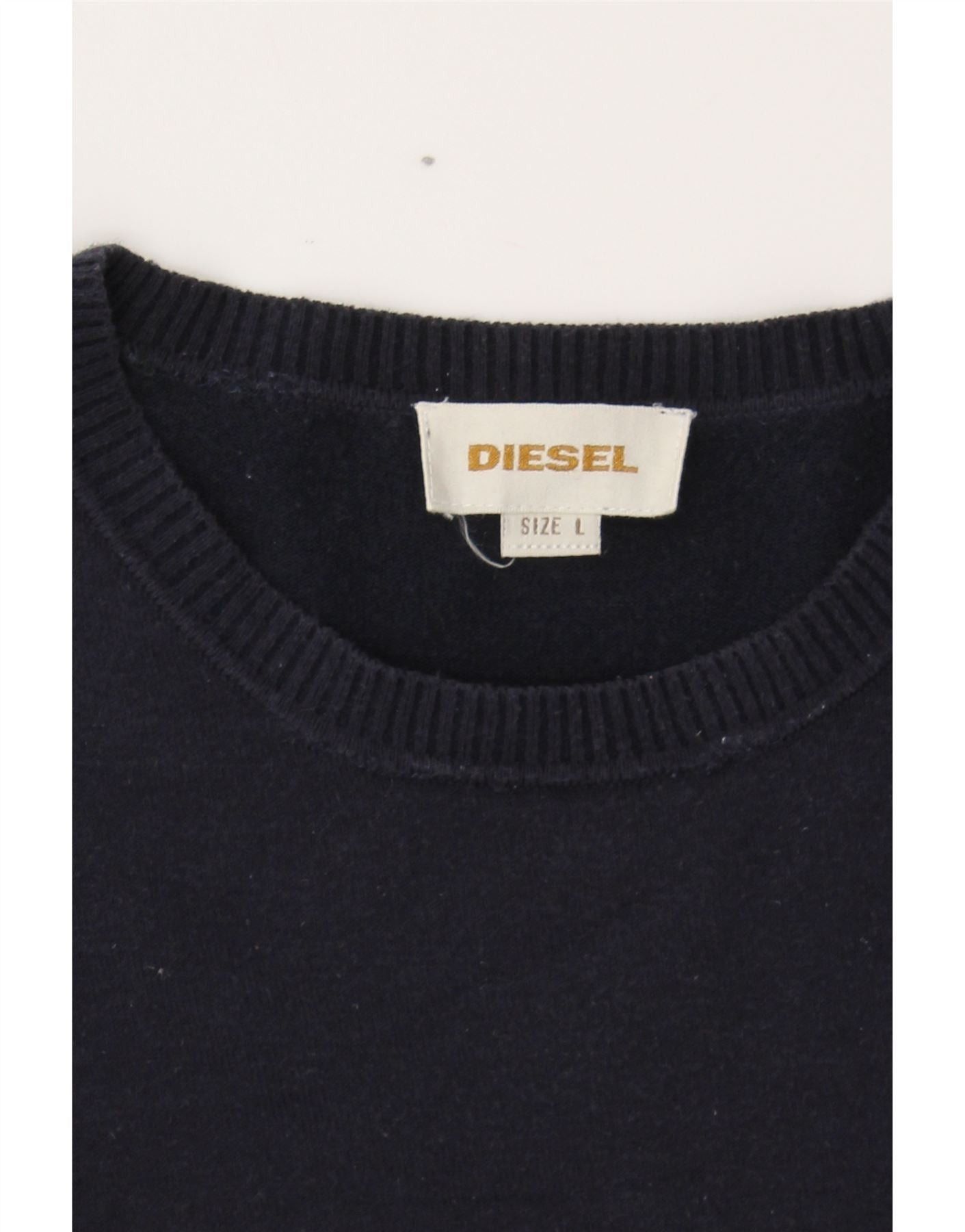 Diesel Mens Crew Neck Jumper Sweater Large Navy Blue Size US L / EU 52-54 / 3 - 3 Thumbnail