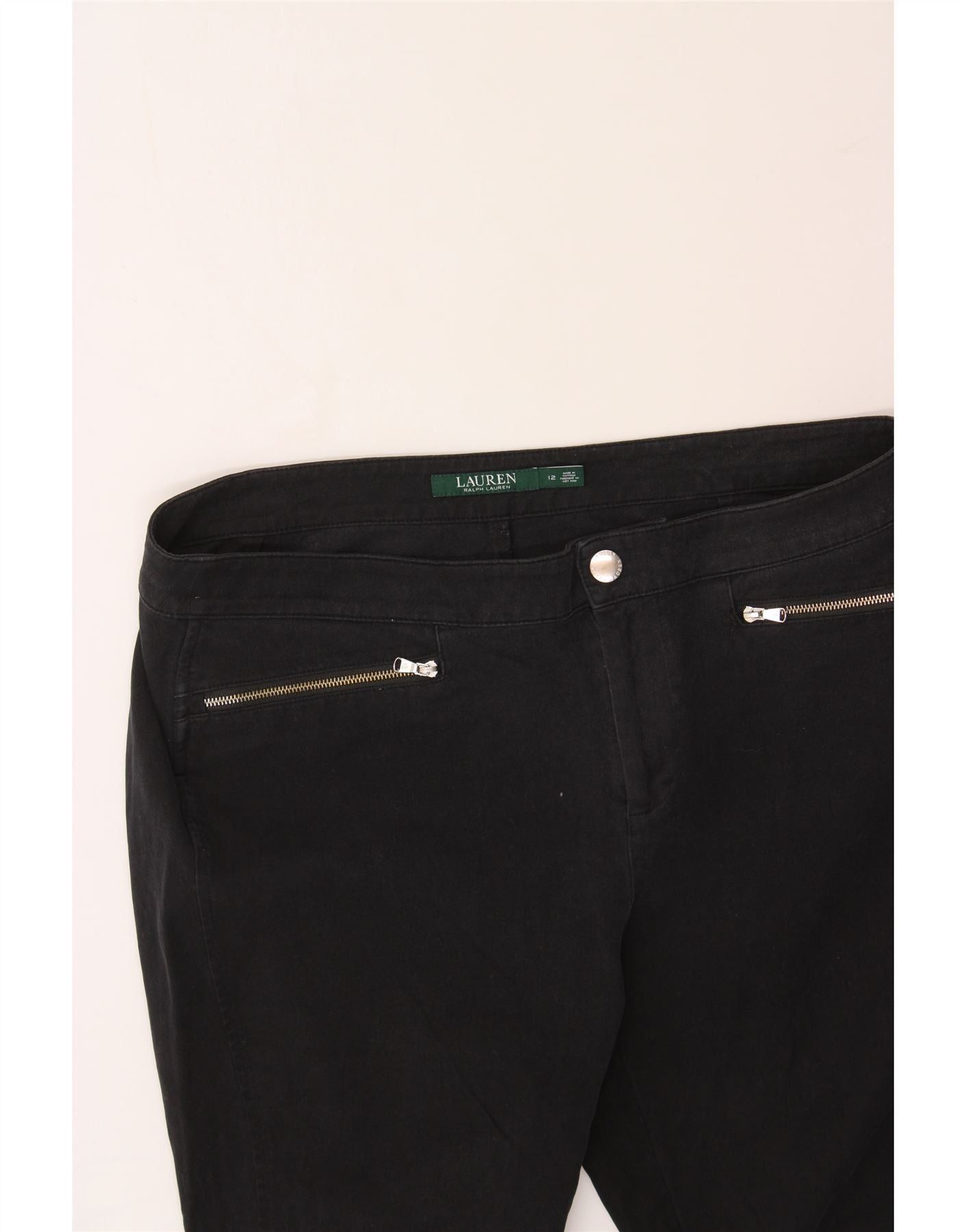 Ralph Lauren Womens Slim Cropped Trousers US 12 Large W34 L25 Black Size 30" / US 8 / IT 44 - 4 Thumbnail