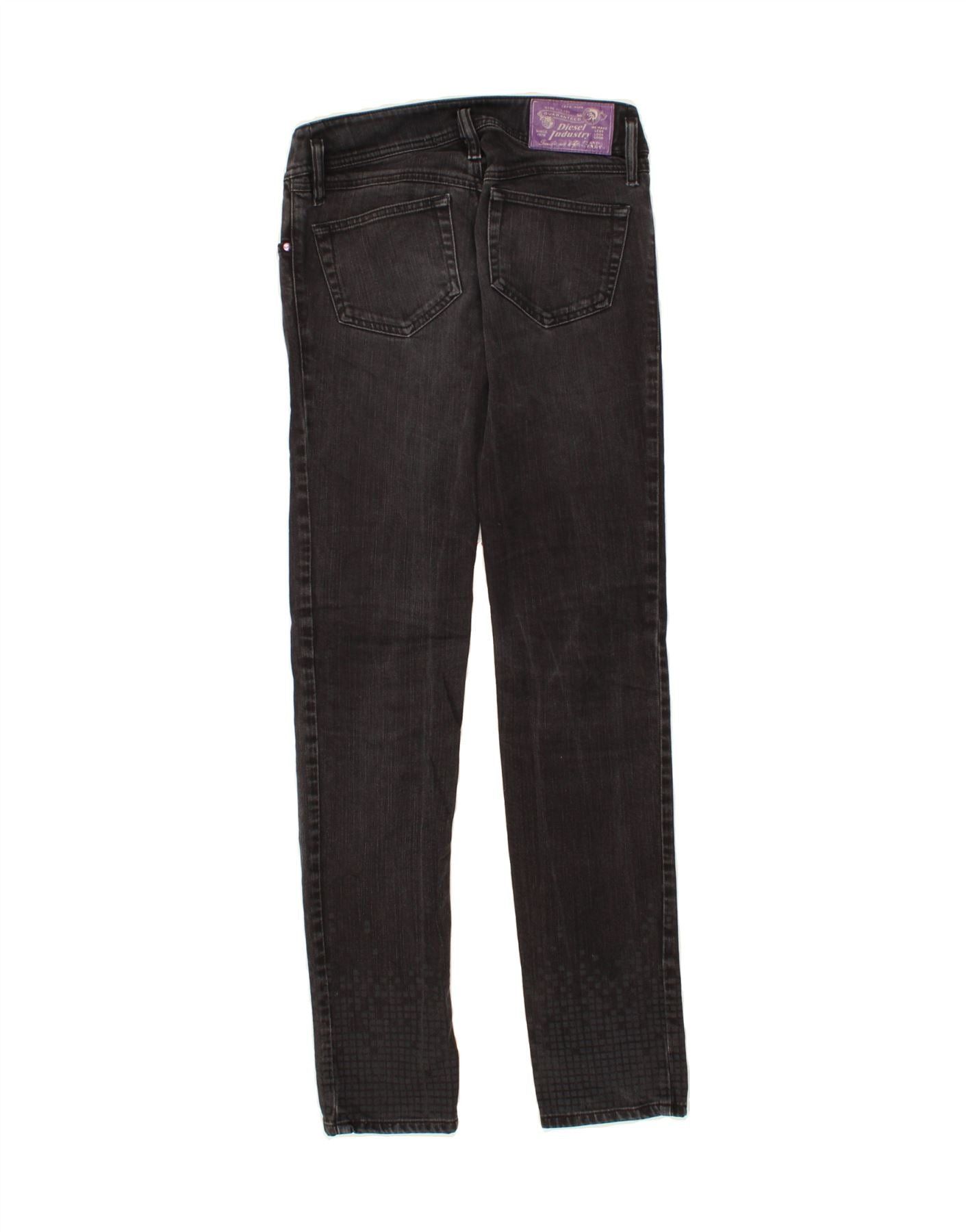 Diesel Womens Matic Tapered Skinny Jeans W26 L34 Black Cotton Size 42" / US 20 - 2 Thumbnail