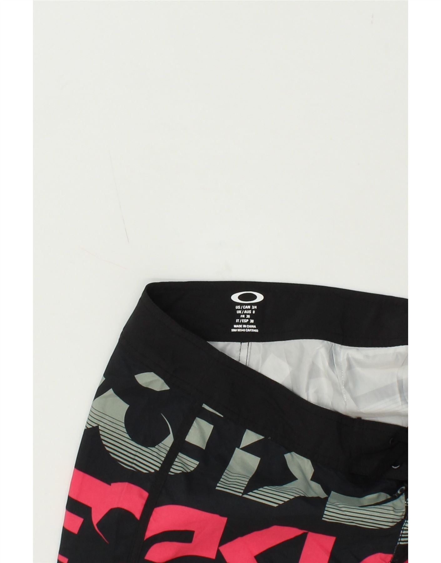Oakley Womens Graphic Swimming Shorts UK 8 Small Black Size ONE SIZE - 3 Thumbnail