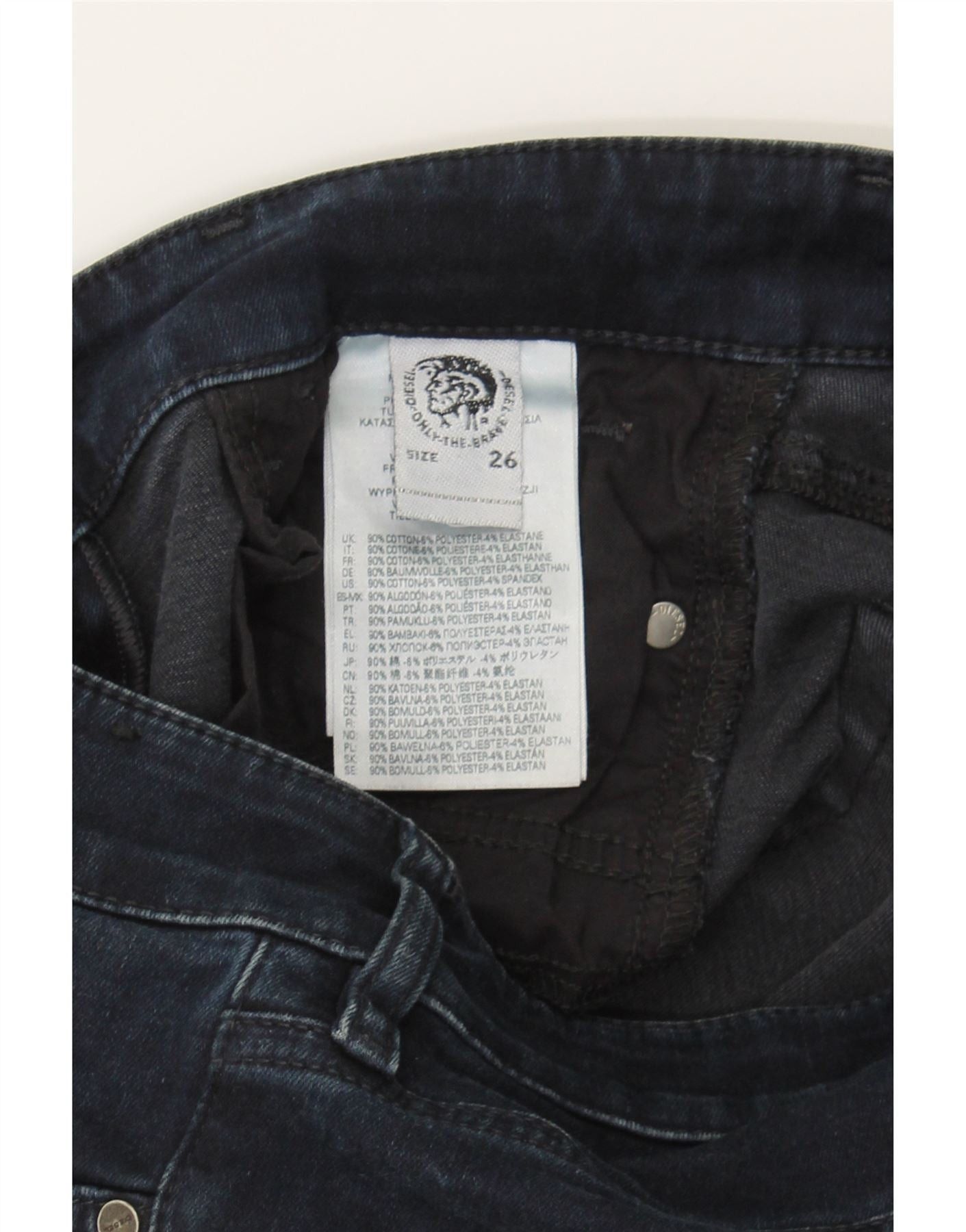 Diesel Womens Skinny Jeans W26 L30 Navy Blue Cotton Size 42" / US 20 - 3 Thumbnail