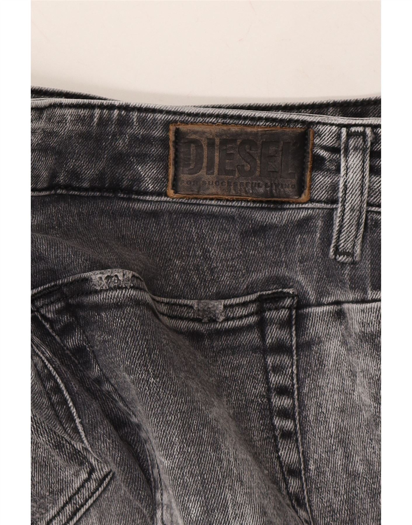 Diesel Womens Low Waist Skinny Jeans W27 L31 Grey Cotton Size 42" / US 20 - 4 Thumbnail