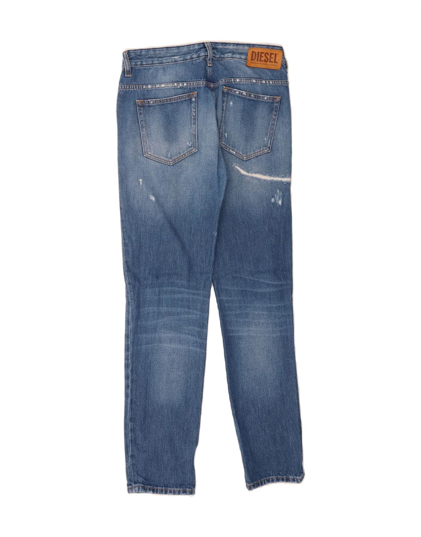 Diesel Womens Distressed Straight Jeans W26 L30 Blue Cotton Size 42" / US 20 - 2 Thumbnail