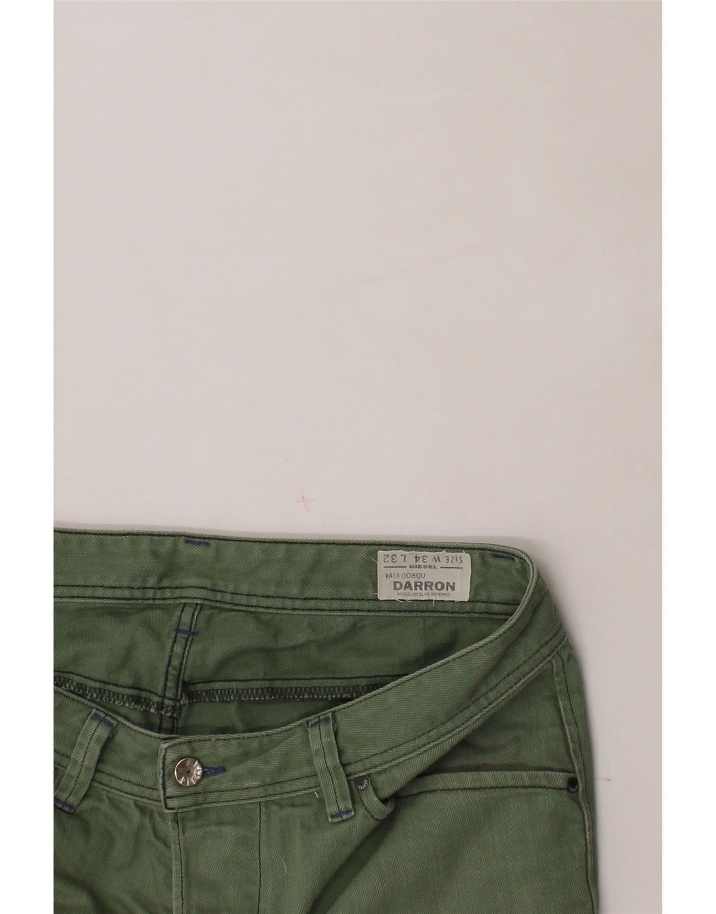 Diesel Womens Darron Regular Slim Tapered Jeans W34 L25 Green Size 24" / US 00 / IT 34 - 3 Thumbnail
