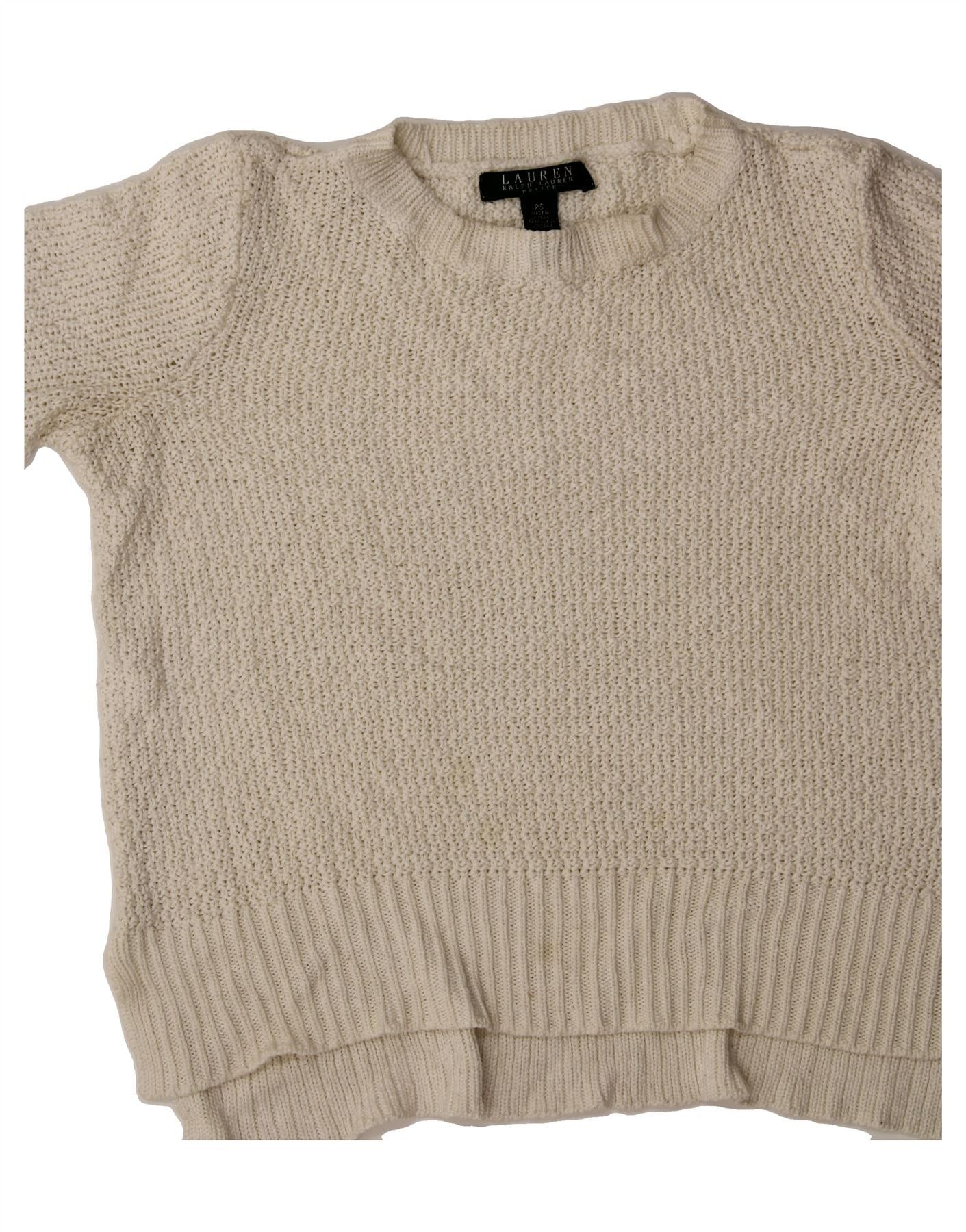 Ralph Lauren Womens Overd Boat Neck Jumper Sweater UK 10 Small White Size S / US 4 / IT 40 - 3 Thumbnail
