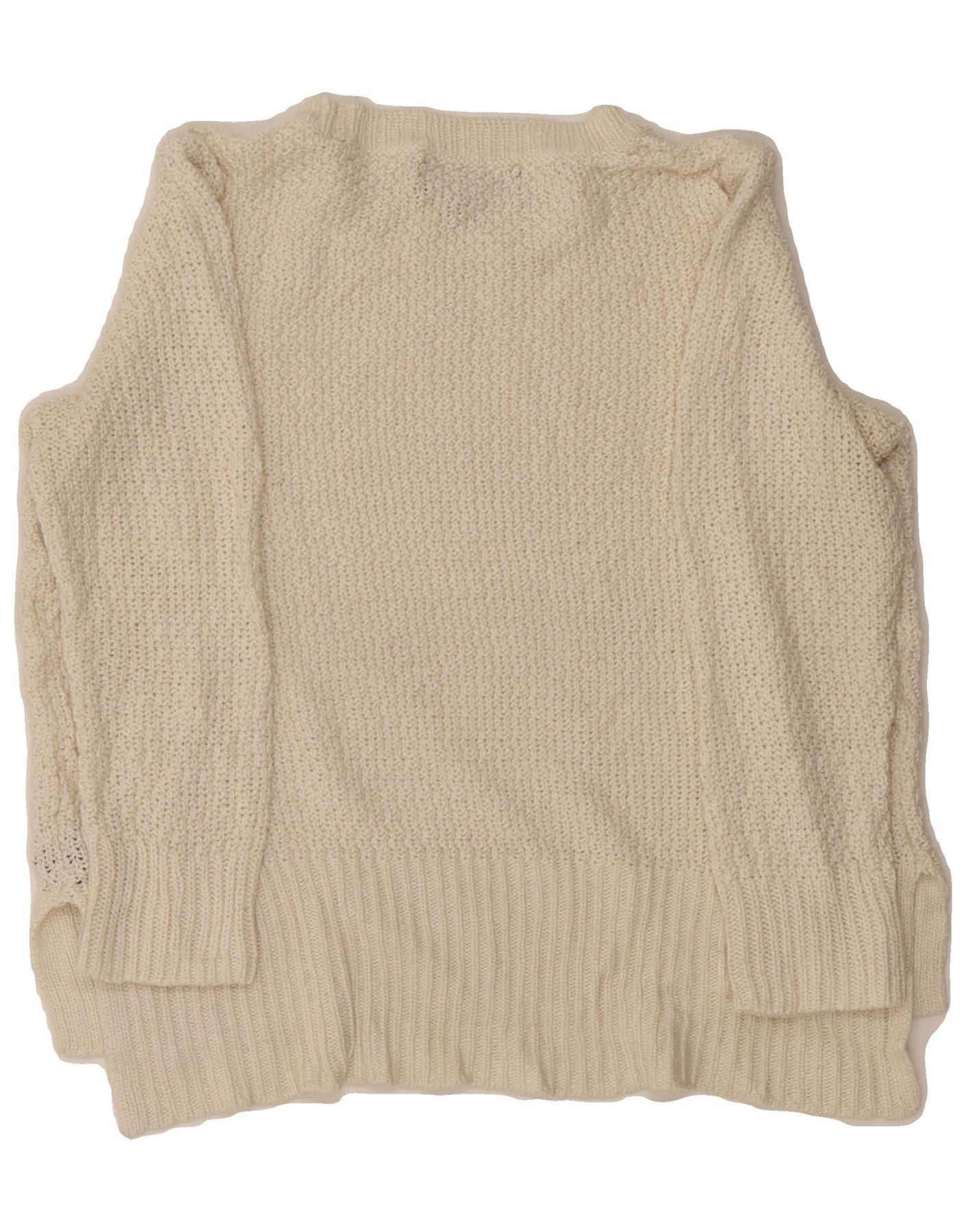 Ralph Lauren Womens Overd Boat Neck Jumper Sweater UK 10 Small White Size S / US 4 / IT 40 - 2 Thumbnail