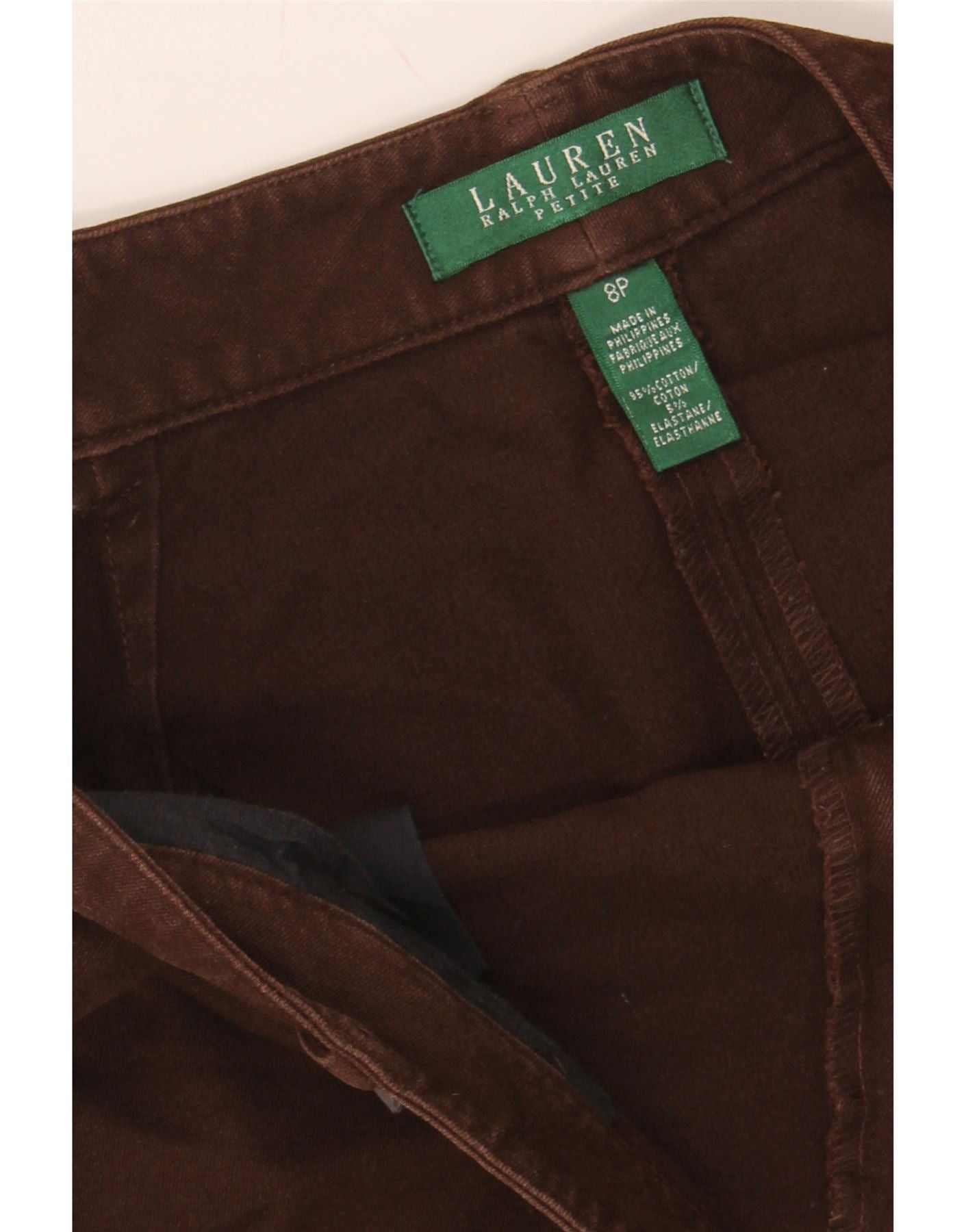 Ralph Lauren Womens Straight Skirt US 8 Medium W32 Brown Cotton Size 27" / US 4 / IT 40 - 3 Thumbnail