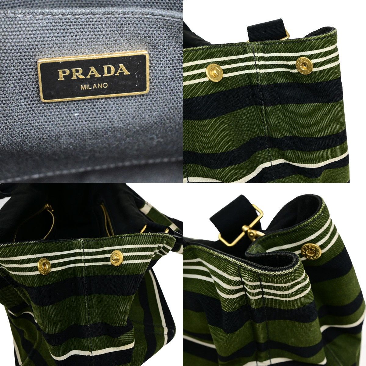 Prada Prada Canapa Righe Canvas Size ONE SIZE - 12 Thumbnail