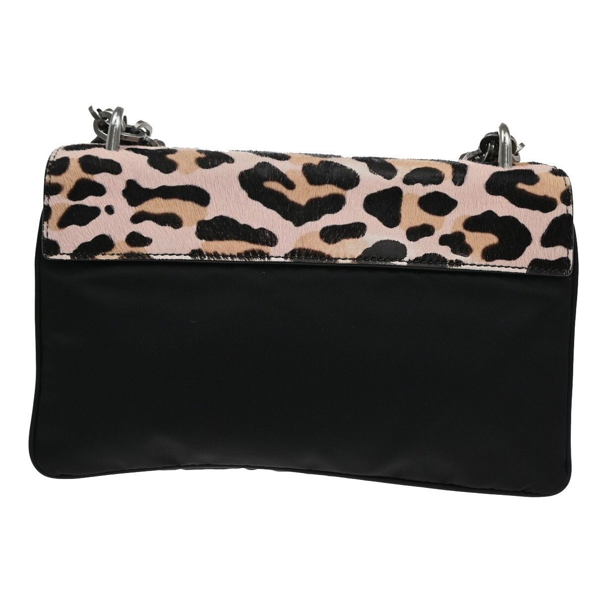 Prada Prada Chain Flap Shoulder Bag Pony Hair and Nylon Size ONE SIZE - 2 Thumbnail
