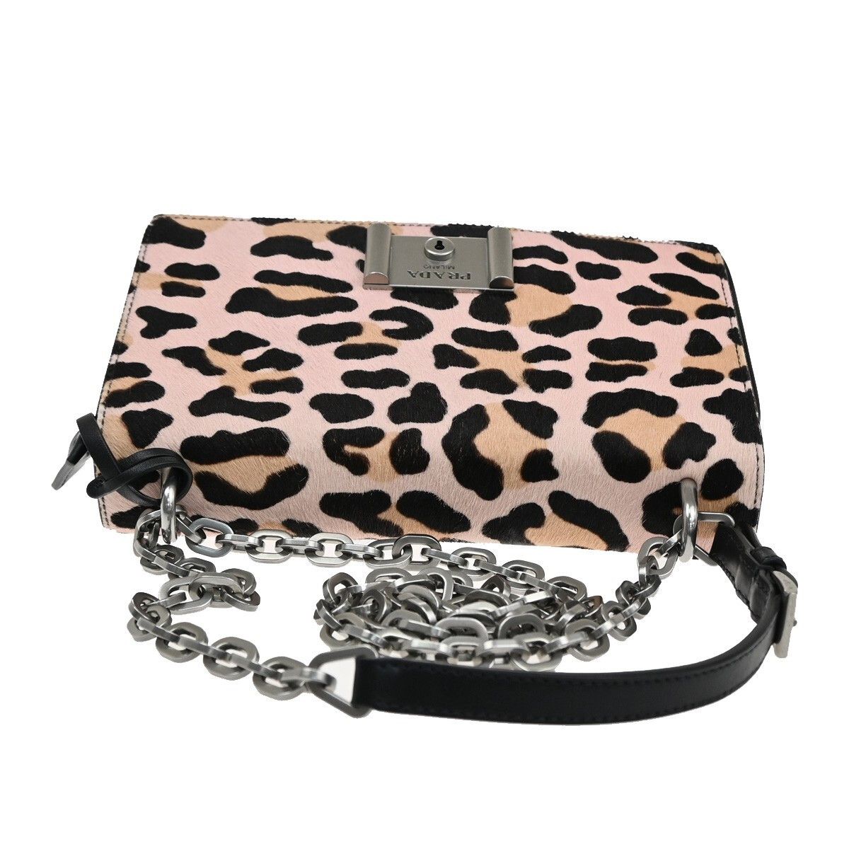Prada Prada Chain Flap Shoulder Bag Pony Hair and Nylon Size ONE SIZE - 9 Thumbnail