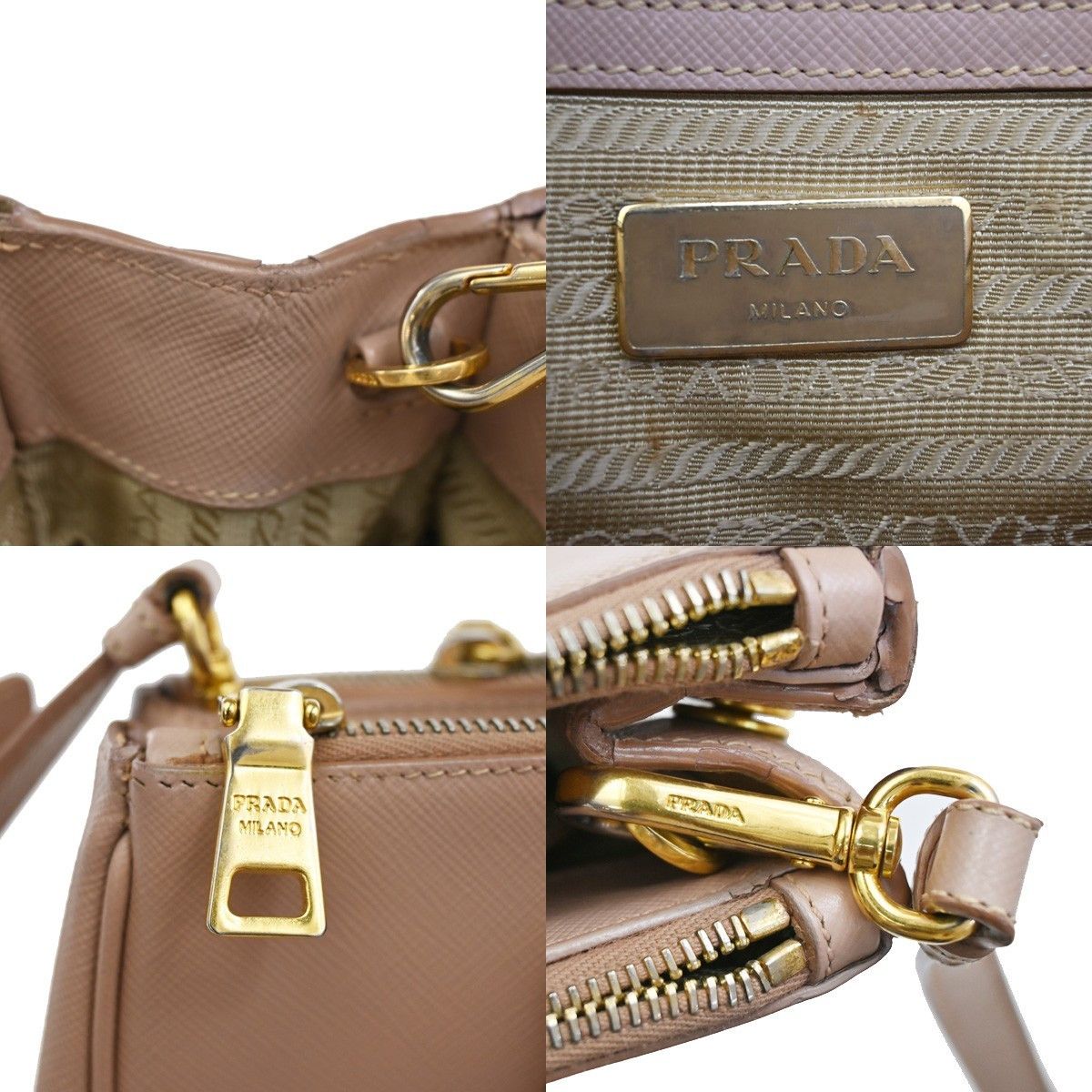 Prada Prada Double Zip Lux Tote Saffiano Leather Size ONE SIZE - 12 Thumbnail