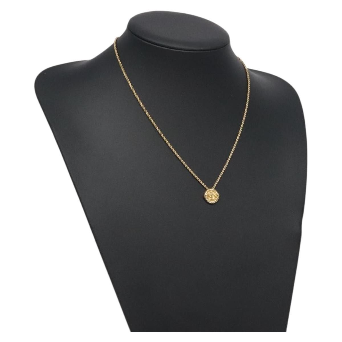 Dior Christian Dior Vintage Logo Round Pendant Necklace Metal Size ONE SIZE - 9 Thumbnail