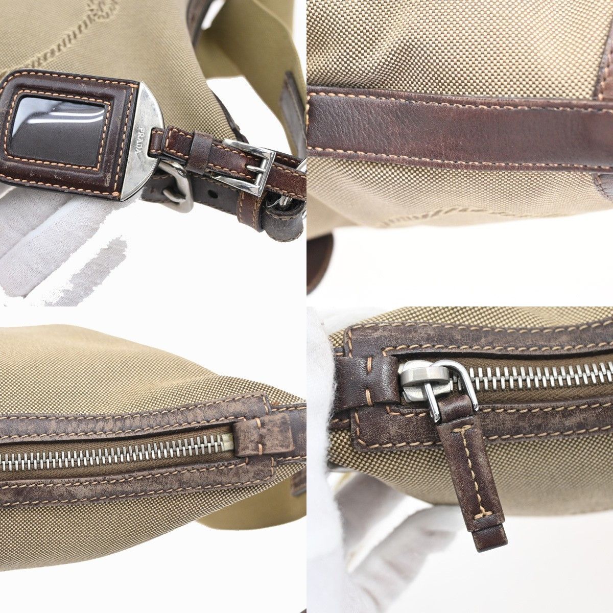 Prada Prada Logo Messenger Bag Canvas and leather Size ONE SIZE - 12 Thumbnail