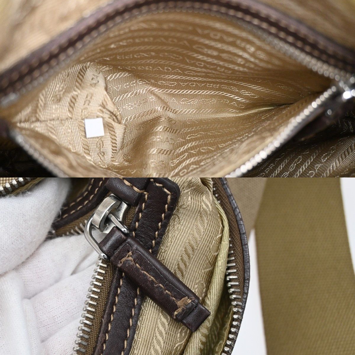 Prada Prada Logo Messenger Bag Canvas and leather Size ONE SIZE - 17 Thumbnail