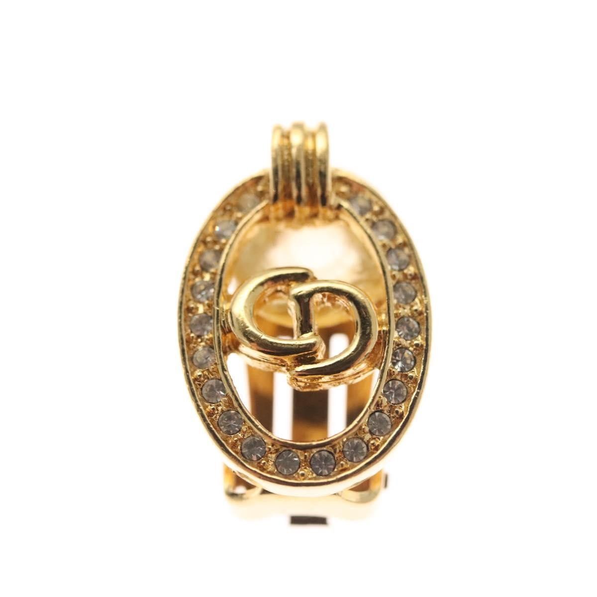 Dior Christian Dior Petite CD Round Earrings Metal and Crystals Size ONE SIZE - 5 Thumbnail