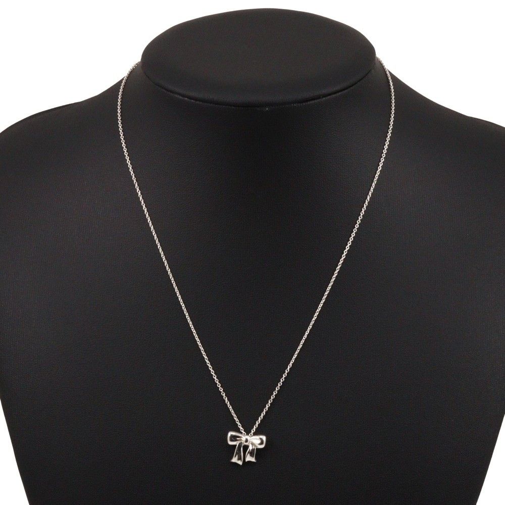 Tiffany & Co. Tiffany & Co. Ribbon Bow Pendant Necklace Silver Size ONE SIZE - 9 Thumbnail