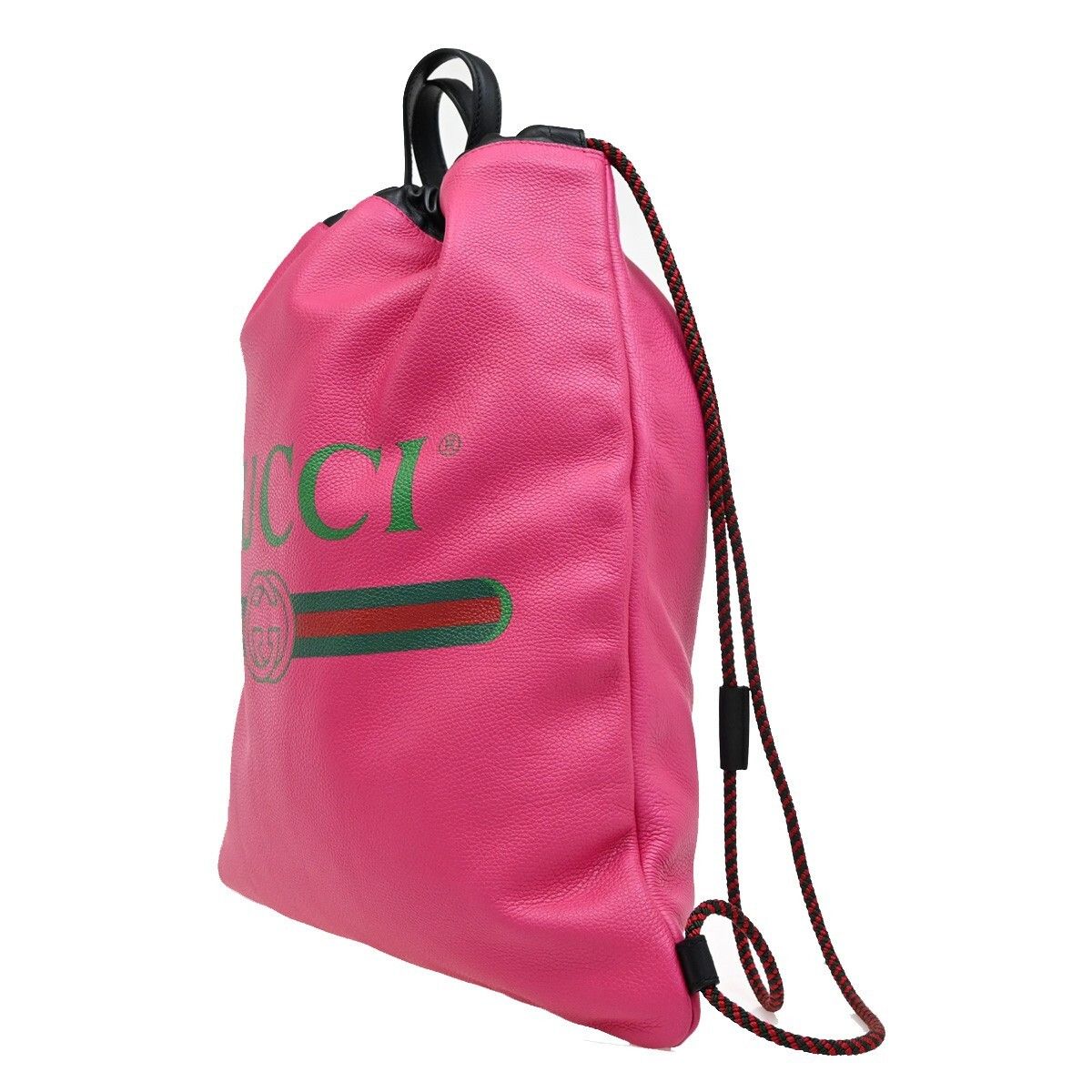 Gucci Gucci Logo Drawstring Backpack Printed Leather Size ONE SIZE - 3 Thumbnail