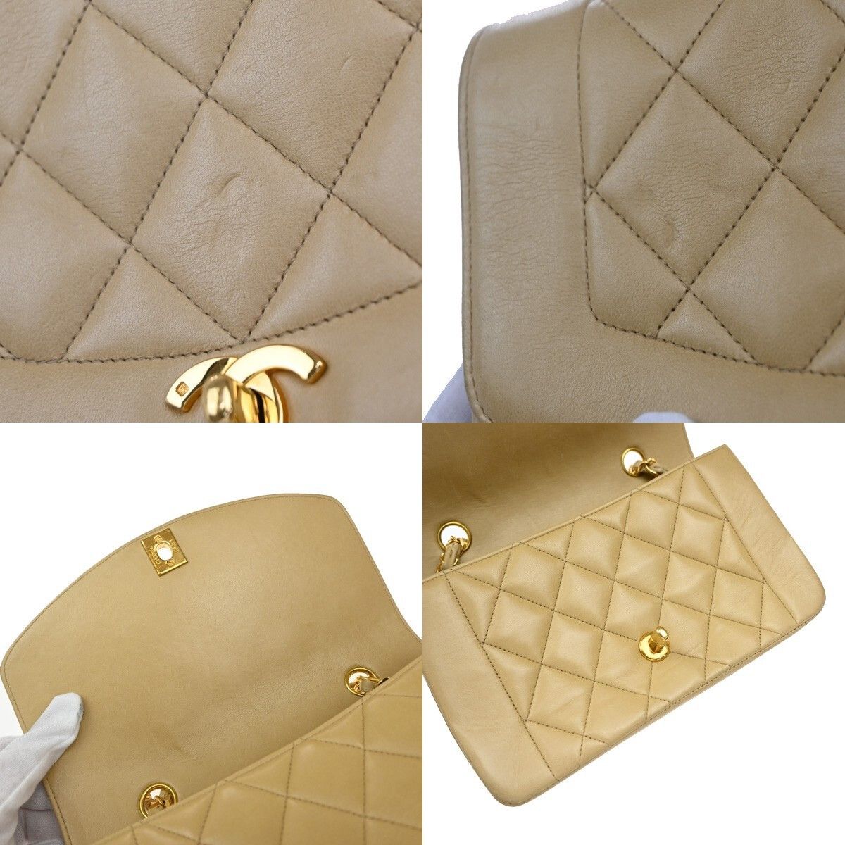 Chanel Chanel Vintage Diana Flap Bag Quilted Lambskin Size ONE SIZE - 13 Thumbnail