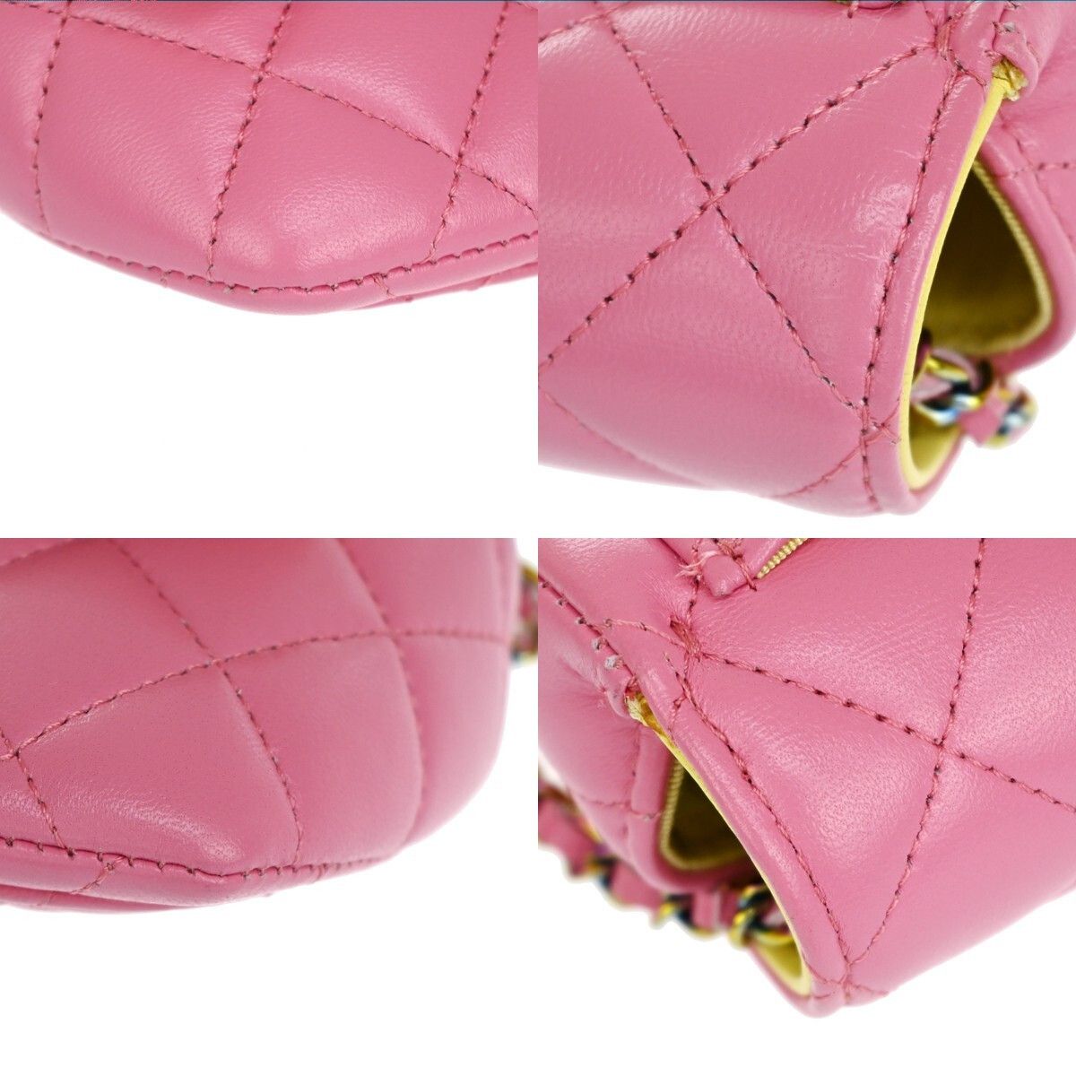 Chanel Chanel Classic Sunglasses Case with Chain Quilted Lambskin with Rainbow Hardware Size ONE SIZE - 9 Thumbnail