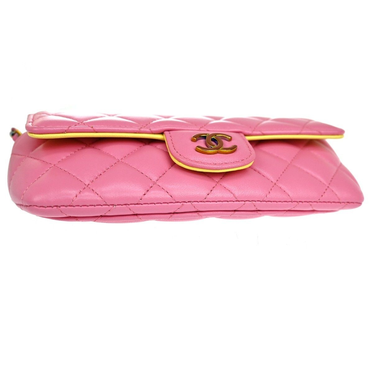 Chanel Chanel Classic Sunglasses Case with Chain Quilted Lambskin with Rainbow Hardware Size ONE SIZE - 16 Thumbnail
