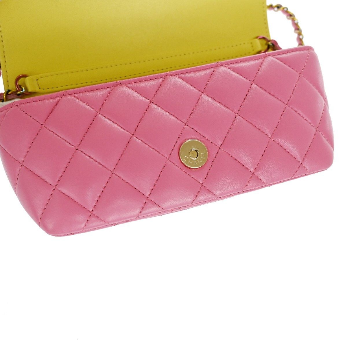 Chanel Chanel Classic Sunglasses Case with Chain Quilted Lambskin with Rainbow Hardware Size ONE SIZE - 15 Thumbnail