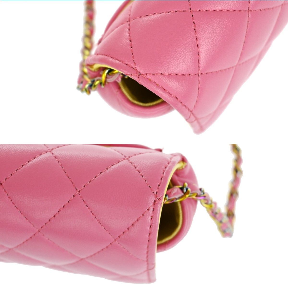 Chanel Chanel Classic Sunglasses Case with Chain Quilted Lambskin with Rainbow Hardware Size ONE SIZE - 12 Thumbnail