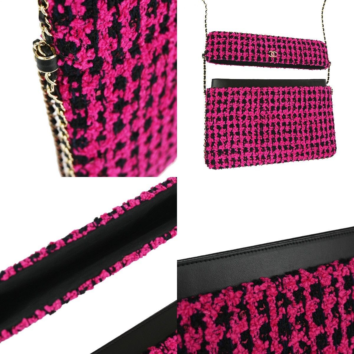 Chanel Chanel Chain Around CC Tablet Holder Tweed and Ribbon Size ONE SIZE - 13 Thumbnail