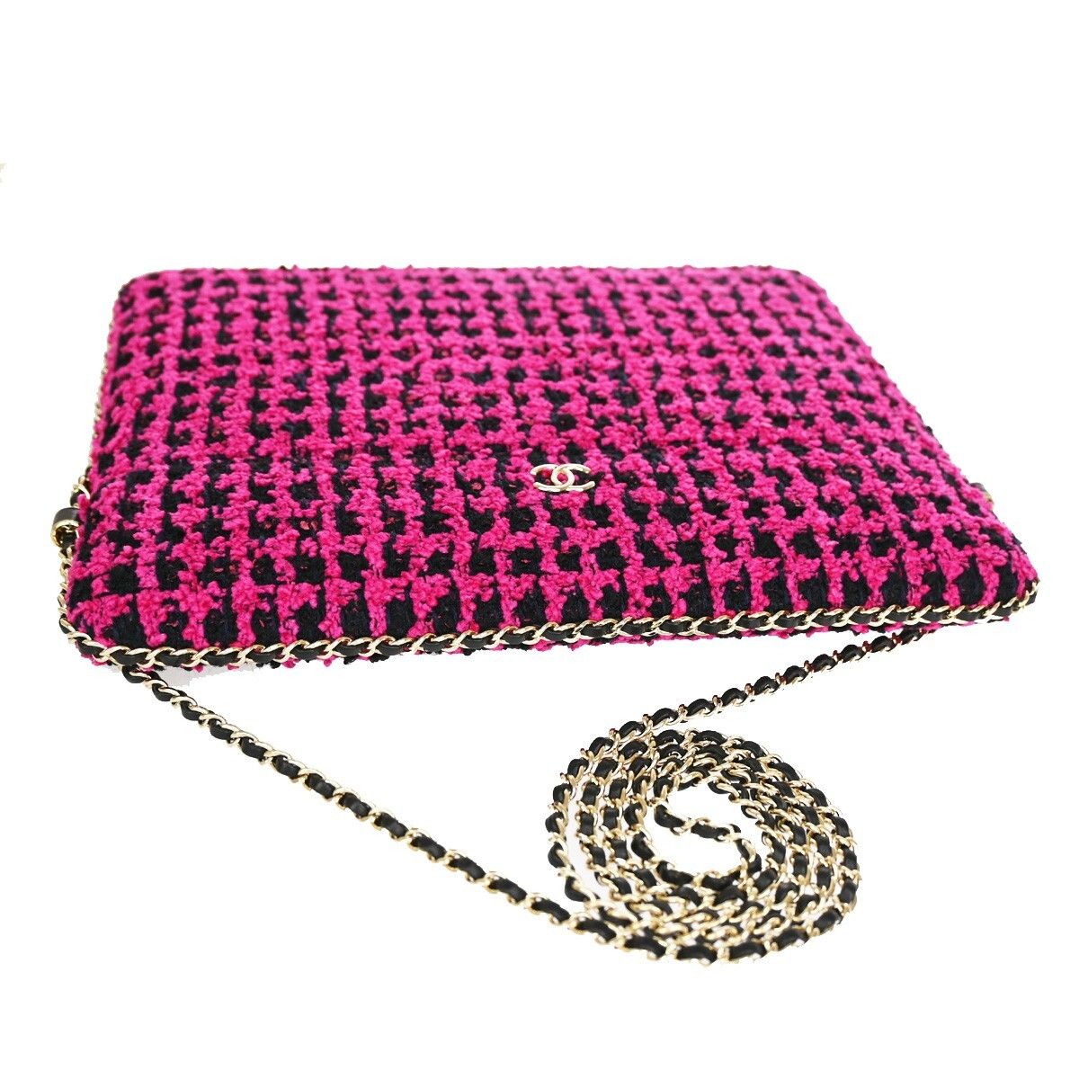 Chanel Chanel Chain Around CC Tablet Holder Tweed and Ribbon Size ONE SIZE - 8 Thumbnail