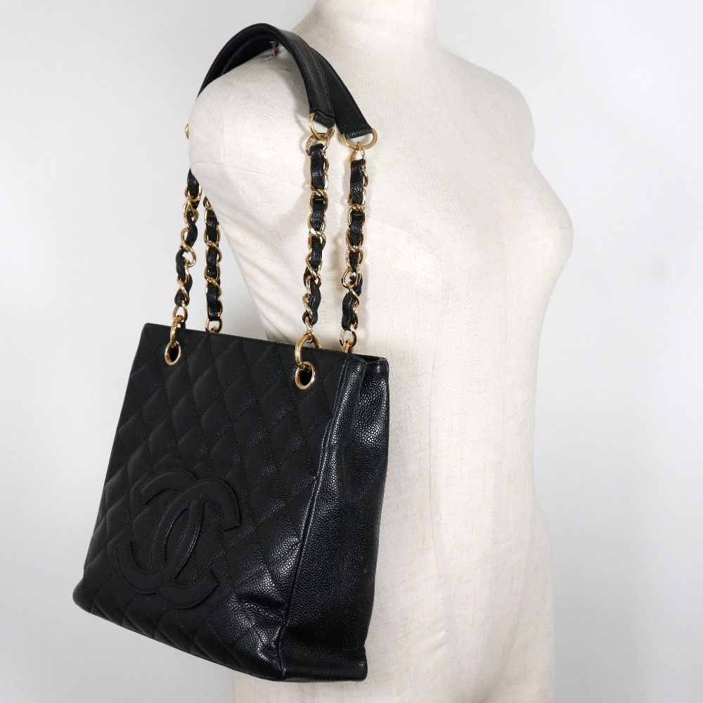 Chanel Chanel Petite Shopping Tote Quilted Caviar Size ONE SIZE - 9 Thumbnail